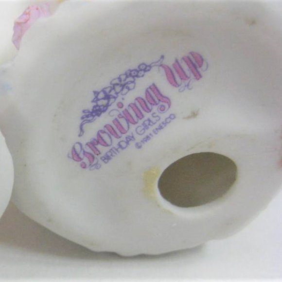 Enesco Growing Up BIRTHDAY GIRLS Age 7 Ceramic Figurine Vintage Dress - Picture 3 of 5